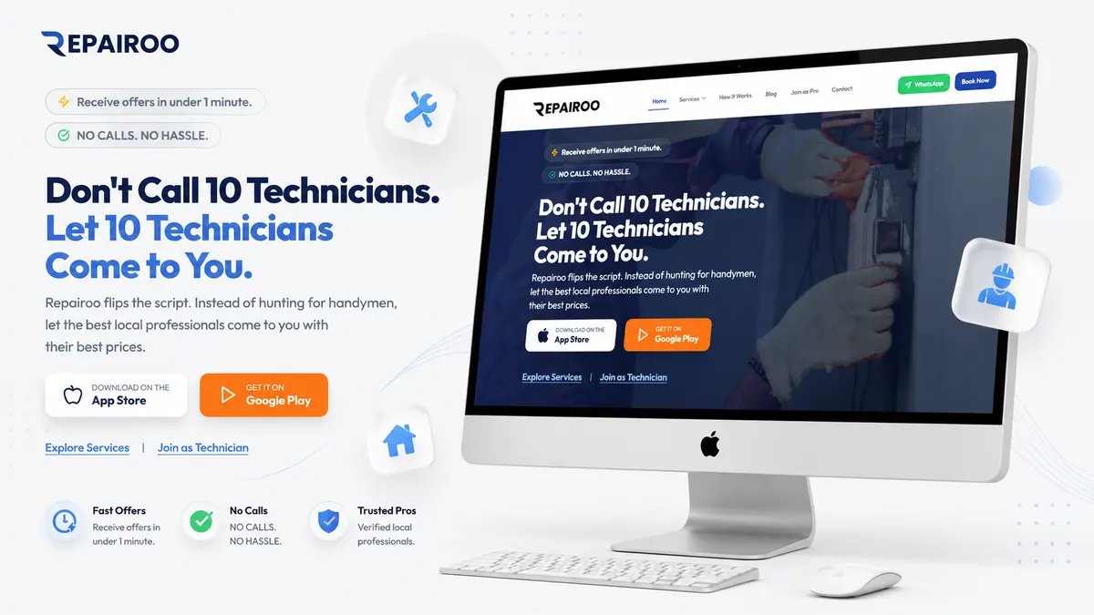 Repairoo web platform banner